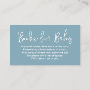 D'accompagnement Carte de demande de livre de baby shower bleu pous