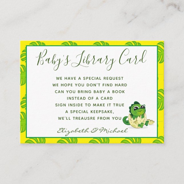 D'accompagnement Carte de demande de livre de bibliothèque pour béb (Devant)