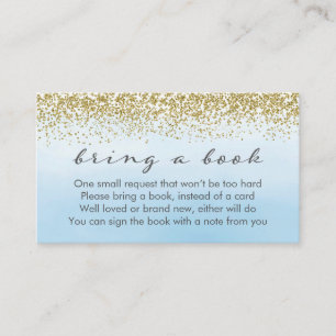 D'accompagnement Carte de demande de livre pour Baby Shower Bleu do