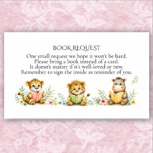 D'accompagnement Carte de demande de livre pour Baby Shower Jungle