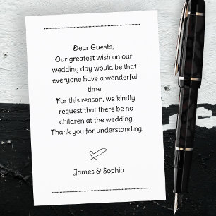 D'accompagnement Carte de demande de mariage sans enfants