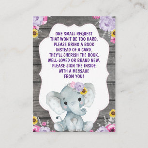 D'accompagnement Carte de demande de réservation Fille Eléphant ros