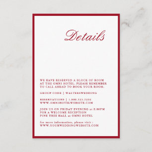 D'accompagnement Carte de détail Mariage rouge de calligraphie mode