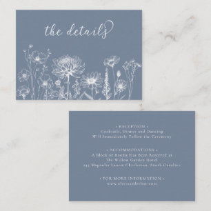 D'accompagnement Carte de détails de la fleur sauvage bleue Mariage