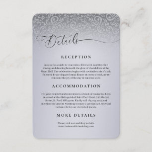 D'accompagnement Carte de détails de la réception Silver Mariage da