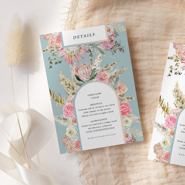 D'accompagnement Carte de détails de la réception Turquoise de Bohê (Créateur téléchargé)