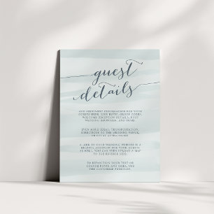 D'accompagnement Carte de détails de l'invité Chiffon Watercolor   