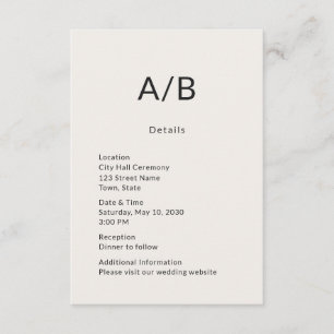 D'accompagnement Carte de détails de mariage à la mairie moderne mi