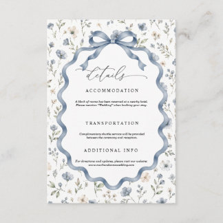 D'accompagnement Carte de détails de mariage à ruban fleur sauvage