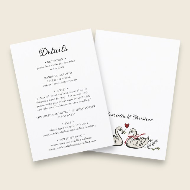 D'accompagnement Carte de détails de mariage à script classique (Créateur téléchargé)