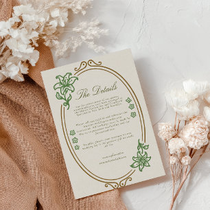 D'accompagnement Carte de détails de mariage Art Nouveau