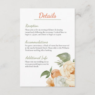 D'accompagnement Carte de détails de mariage botanique du verger d'