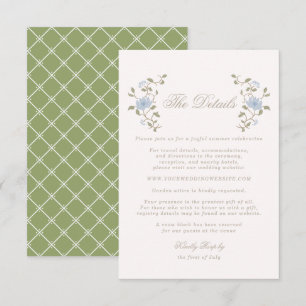 D'accompagnement Carte de détails de mariage Chintz Lotus Sage Blue