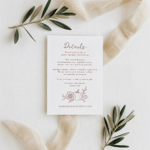 D'accompagnement Carte de détails de mariage citrouille de récolte