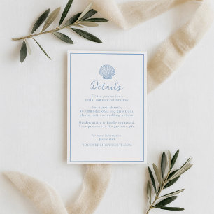 D'accompagnement Carte de détails de mariage coquillage minimaliste