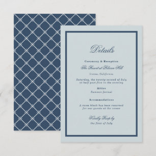 D'accompagnement Carte de détails de mariage côtier bleu poussiéreu