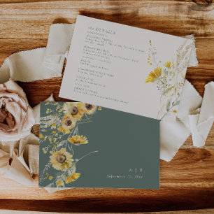 D'accompagnement Carte de détails de mariage d'automne Carte d'acco
