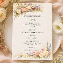 Carte de détails de mariage de luxe dans une prair