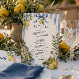 D'accompagnement Carte de détails de mariage de luxe sur la côte it