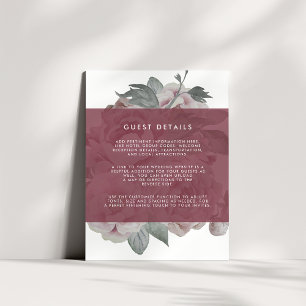 D'accompagnement Carte de détails de mariage du jardin anglais Ma
