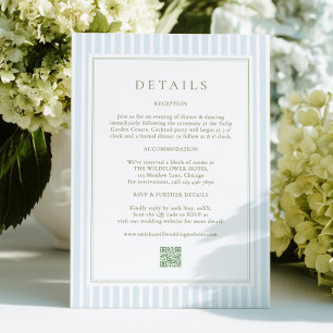 D'accompagnement Carte de détails de mariage élégante aux rayures b