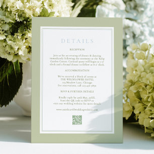 D'accompagnement Carte de détails de mariage élégante aux rayures d