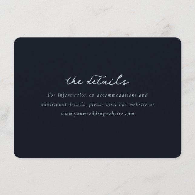 D'accompagnement Carte de détails de mariage élégante et minimalist (Devant)