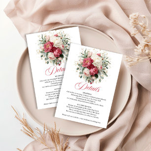 D'accompagnement Carte de détails de mariage floral blanc rosé de B