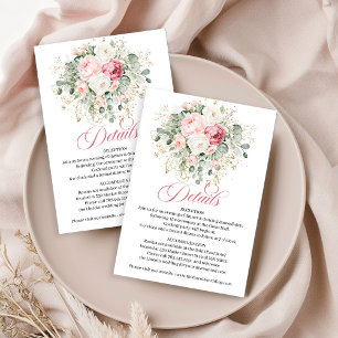 D'accompagnement Carte de détails de mariage floral Bohemian Blush