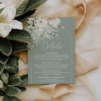 D'accompagnement Carte de détails de mariage floral vert sauge bohè