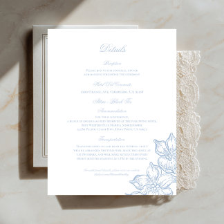 D'accompagnement Carte de détails de mariage florale avec contour b