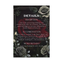Carte de détails de mariage gothique Halloween