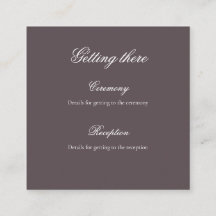 Carte de détails de mariage Iris Lavande Mauve Lun
