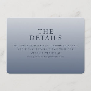 D'accompagnement Carte de détails de mariage minimaliste bleu calme