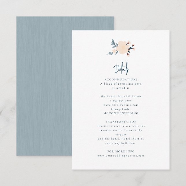 D'accompagnement Carte de détails de mariage minimaliste Japandi (Devant / Derrière)