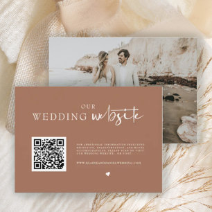 D'accompagnement Carte de détails de mariage rustique avec code QR