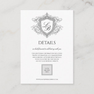 D'accompagnement Carte de détails de monogramme de crête à flourish