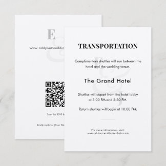 D'accompagnement Carte de détails de transport de mariage | Code QR