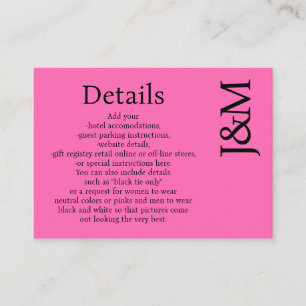 D'accompagnement Carte de détails d'enclosure minimaliste rose mage