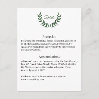 D'accompagnement Carte de détails des branches vertes