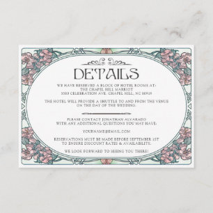 D'accompagnement Carte de détails du Mariage Art Nouveau coloré (Se