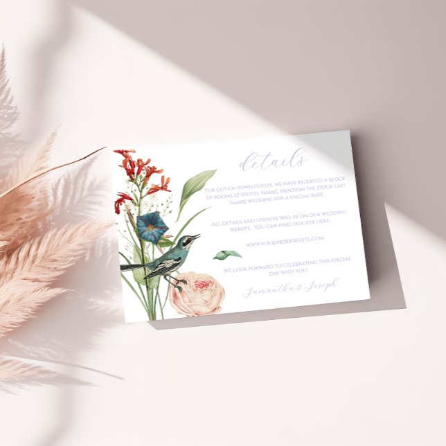 D'accompagnement Carte de détails du Mariage de fleurs vert Sage (Créateur téléchargé)