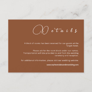 D'accompagnement Carte de détails du Mariage minimaliste en terre c