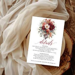 D'accompagnement Carte de détails Floral Automnal Eucalyptus Bohème