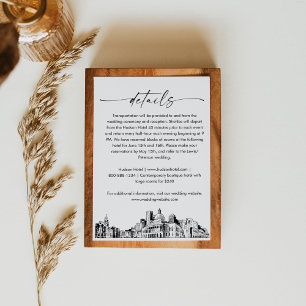 D'accompagnement Carte de détails Mariage Boston Skyline, 3,5x5