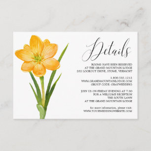 D'accompagnement Carte de détails Mariage Fleur Jaune Crocus tendan