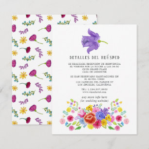 D'accompagnement Carte de détails pour invités de la Fête Florale E