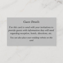 Carte de détails pour les invités