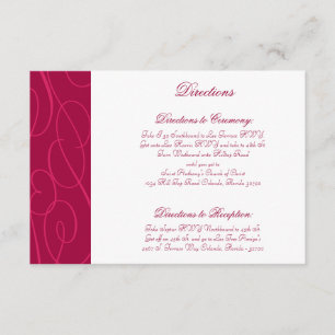 D'accompagnement Carte de direction 3,5 x 5 Boucles/torons rose fra