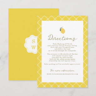 D'accompagnement Carte de directions de mariage minimaliste au citr